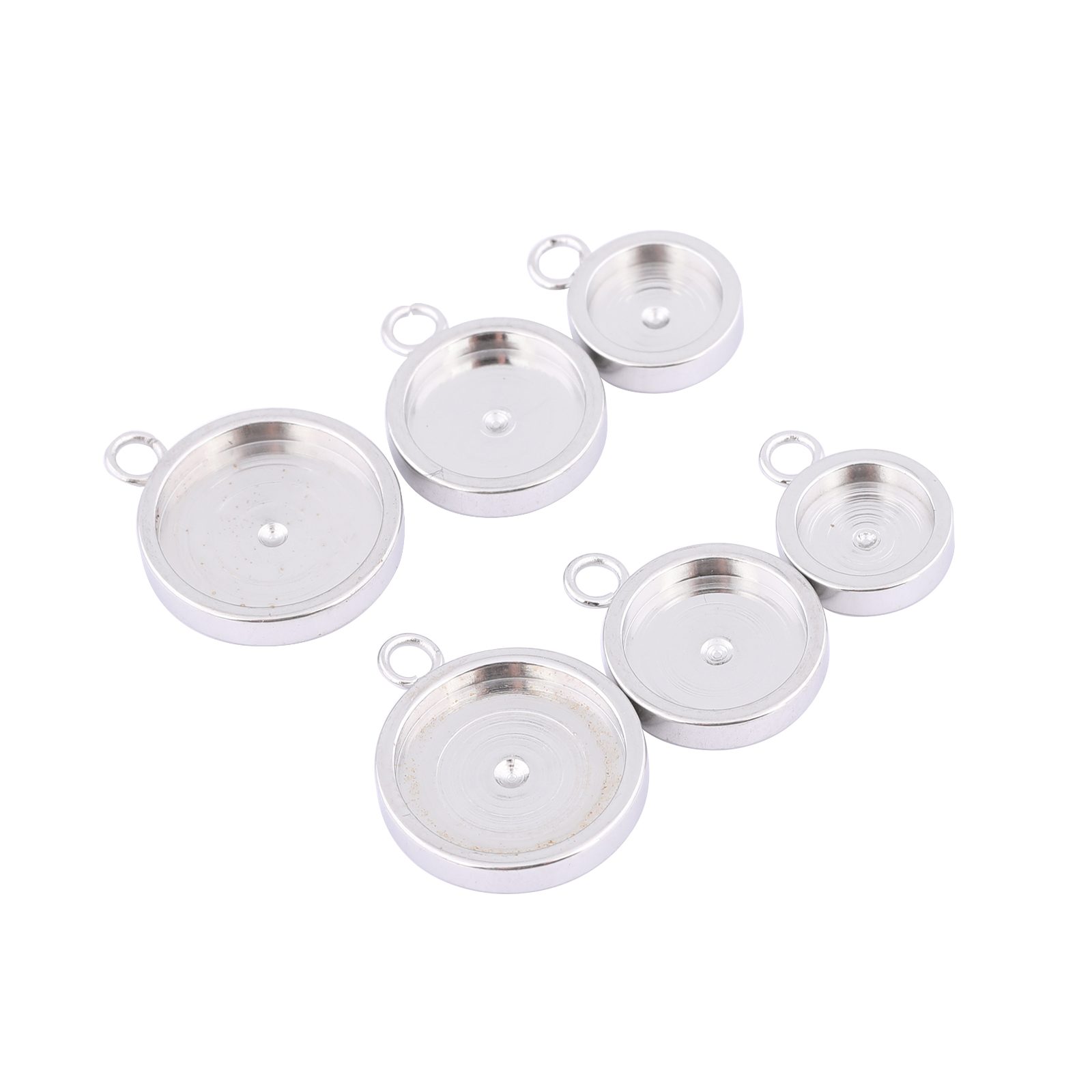 Bezels Set Pendant - 20 pz acciaio inossidabile 6mm 8mm