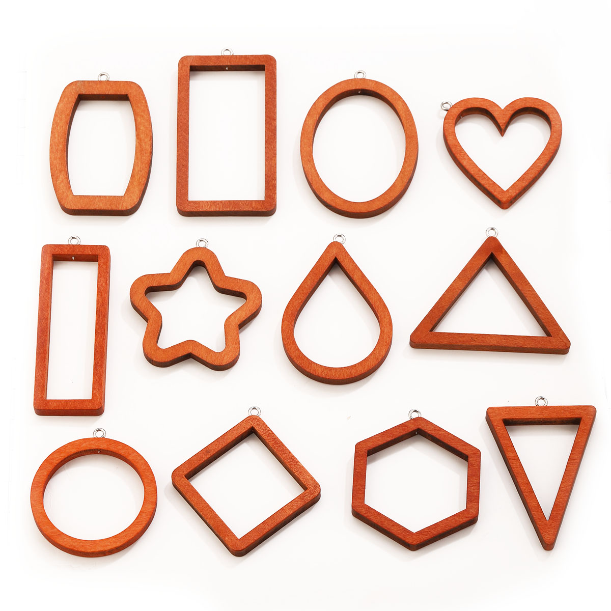 Resin Craft Projects - 10 Pezzi Ciondoli Geometrici in Legno