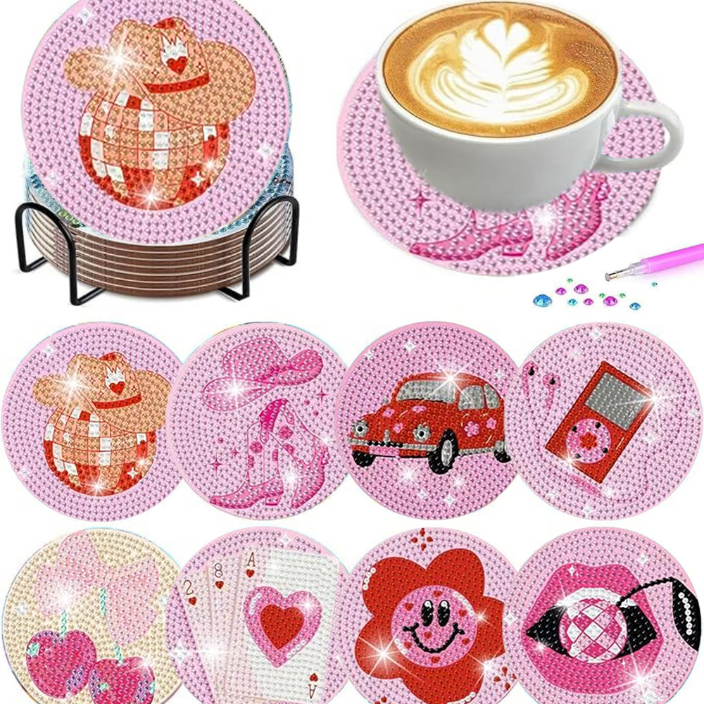 Resin Craft Kit - Set da 8 sottobicchieri per pittura